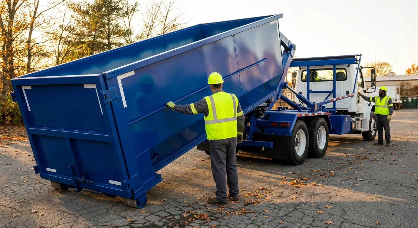 Commercial roll-off dumpster delivery truck in Laredo, TX